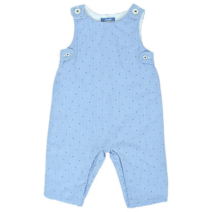 Combinaison bébé garçon bleu/blanc en vichy, taille 3 mois, marque Jacadi - seconde main haut de gamme