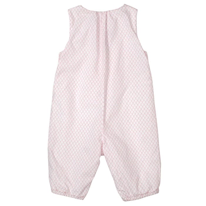 Combinaison bébé rose doublée en coton Jacadi, vue de dos, fille 3 mois