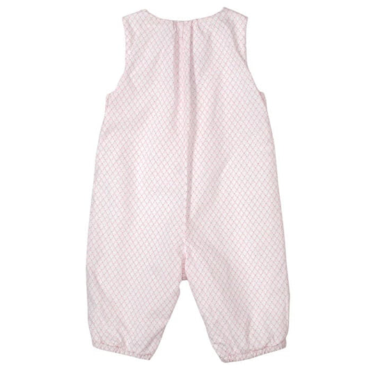 Combinaison bébé rose doublée en coton Jacadi, vue de dos, fille 3 mois