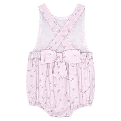 Combinaison bébé rose dos croisé Jacadi, vue de dos, fille 3 mois