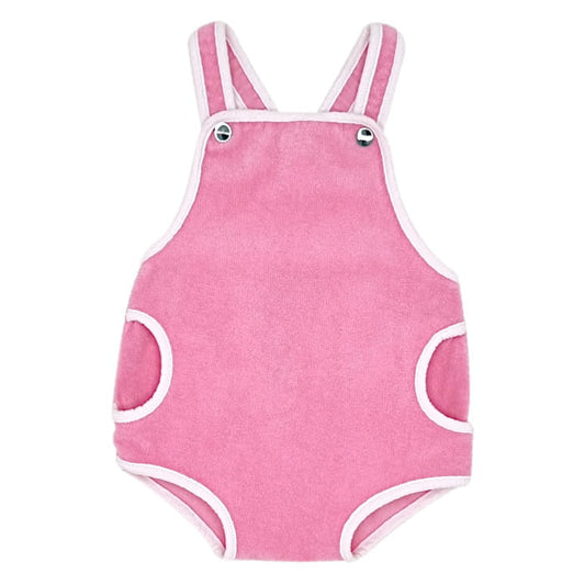 Combinaison rose éponge, marque Jacadi, bébé fille 6 mois, vue de face, vêtement d'occasion haut de gamme à petit prix en état excellent