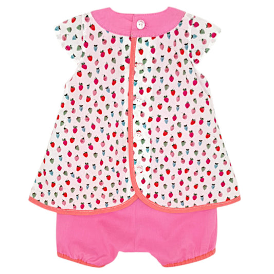 Combinaison bébé multicolore motif fraises Kenzo, vue de dos, fille 18 mois