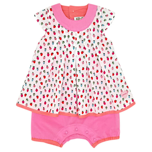 Combinaison bébé fille Kenzo, multicolore motif fraises, taille 18 mois, seconde main luxe, vue de face