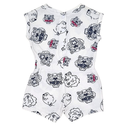 Combinaison bébé écru/marine imprimé tigre Kenzo, vue de dos, fille 3 mois