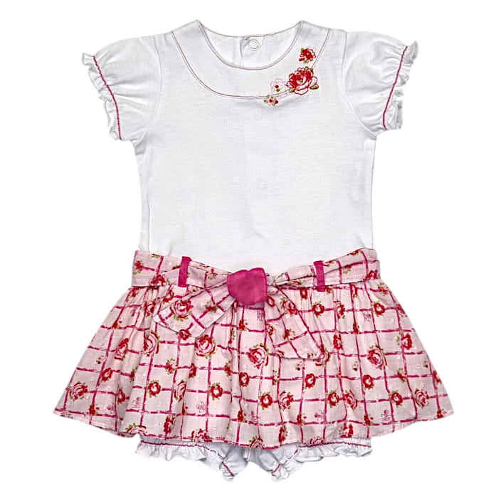 Combinaison Kenzo bébé blanche imprimé roses - Vêtement fille 6 mois d'occasion