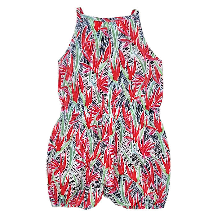 Combinaison bébé multicolore à bretelles fines Kenzo, vue de dos, fille 6 mois