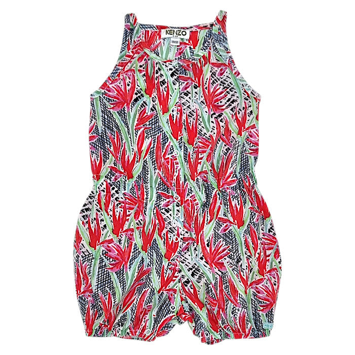 Combinaison bébé fille Kenzo Kids, multicolore à bretelles fines, taille 6 mois, seconde main luxe, vue de face