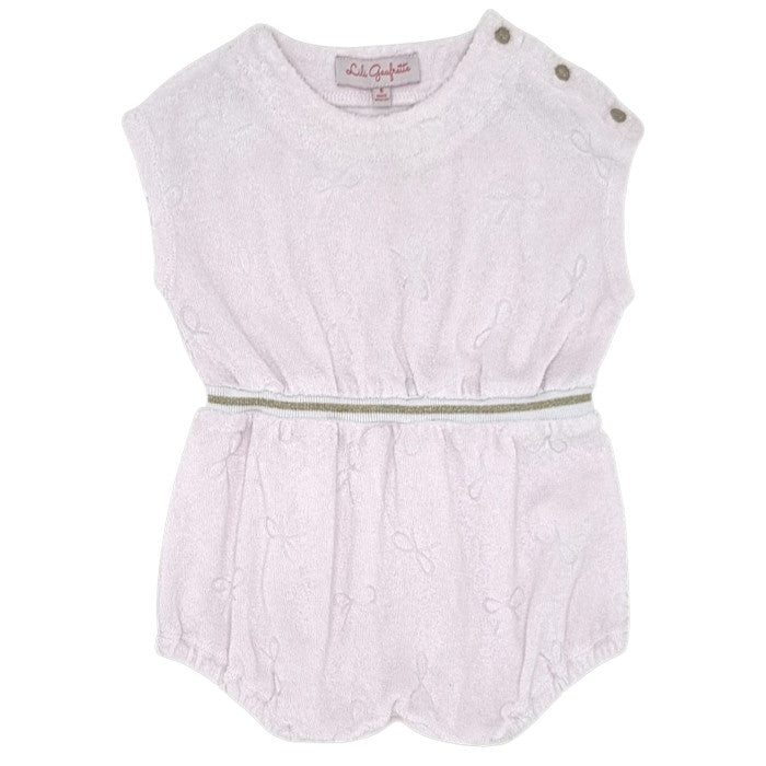 Combinaison bébé fille Lili Gaufrette, rose en éponge, taille 6 mois, seconde main premium, vue de face