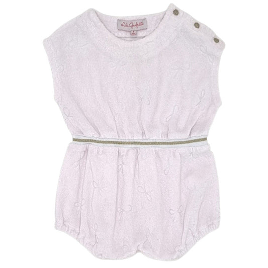 Combinaison bébé fille Lili Gaufrette, rose en éponge, taille 6 mois, seconde main premium, vue de face
