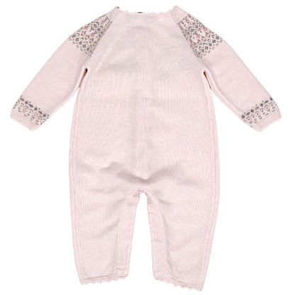 Combinaison bébé fille Tartine et Chocolat 1 mois, rose, finition façon crochet