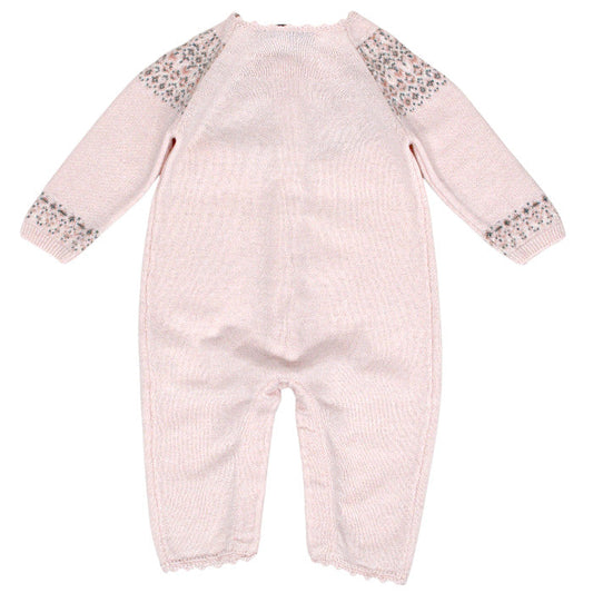 Combinaison bébé fille Tartine et Chocolat 1 mois, rose, finition façon crochet