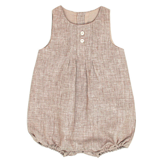 Combinaison bébé mixte Tartine et Chocolat, beige en lin, taille 6 mois, seconde main haut de gamme, vue de face