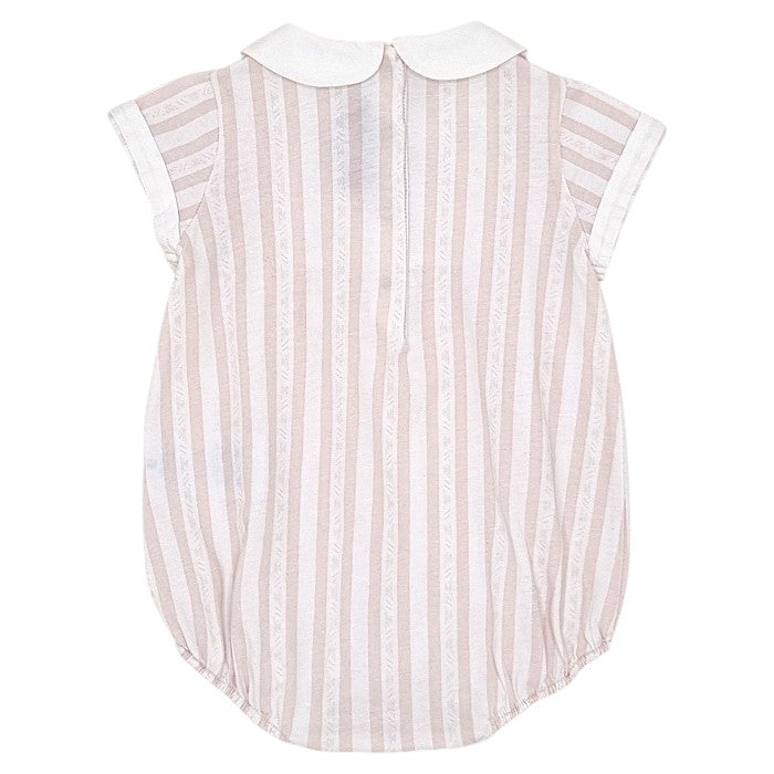 Combinaison bébé rose rayure Garda Tartine et Chocolat, vue de dos, fille 6 mois