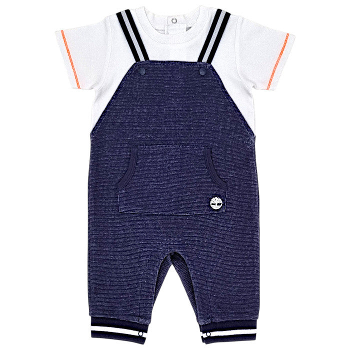 Combinaison bébé garçon Timberland Kids, bleu effet trompe-l’œil, taille 6 mois, seconde main premium, vue de face