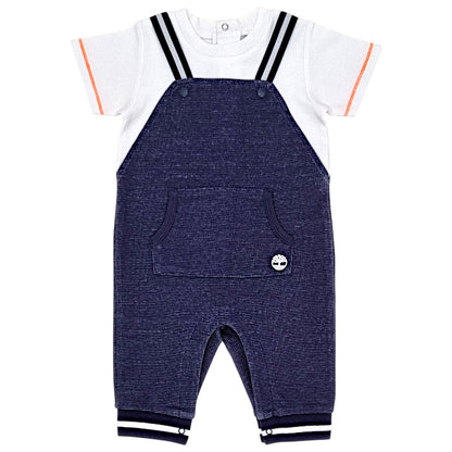 Combinaison bébé garçon Timberland Kids, bleu effet trompe-l’œil, taille 6 mois, seconde main premium, vue de face