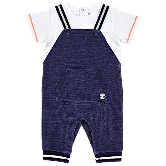 Combinaison bébé garçon Timberland Kids, bleu effet trompe-l’œil, taille 6 mois, seconde main premium, vue de face