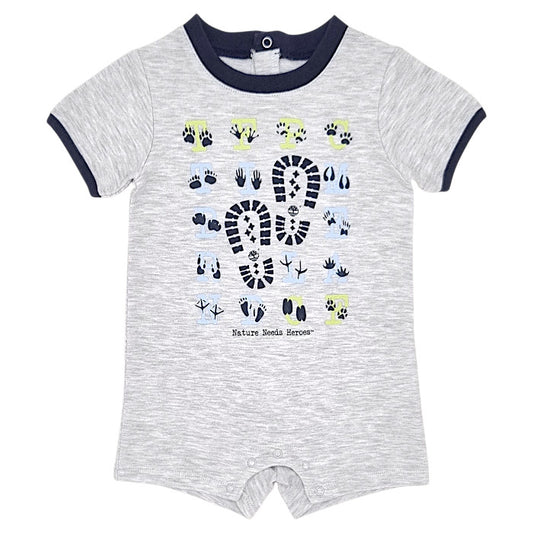 Combinaison bébé garçon Timberland, gris message imprimé, taille 9 mois, seconde main premium, vue de face