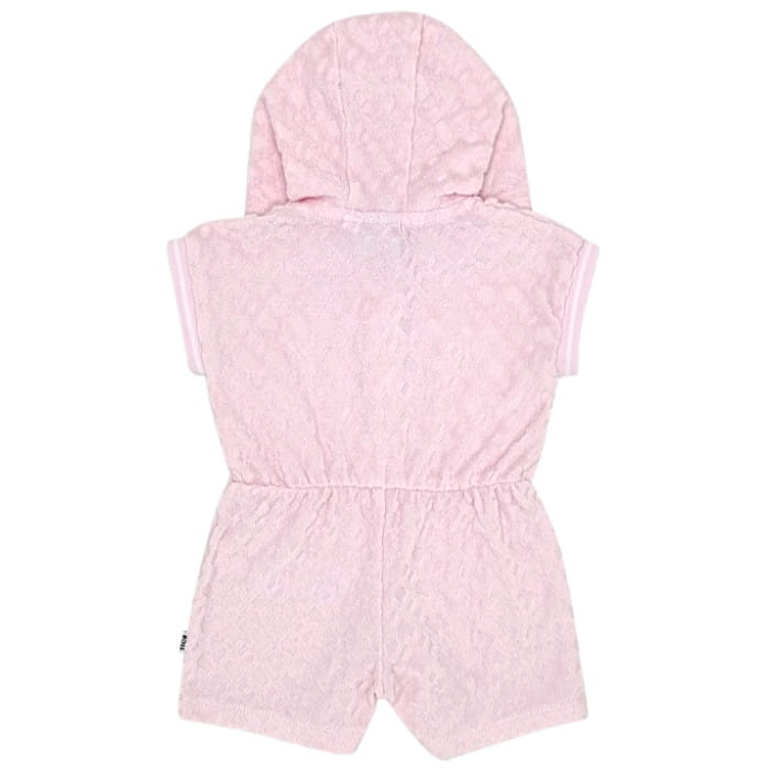 Combishort bébé fille Boss 3 mois, rose, en éponge motif géométrique