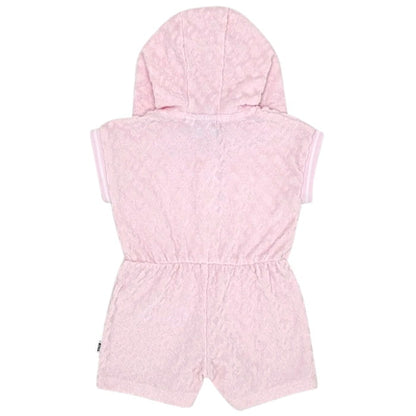 Combishort bébé fille Boss 3 mois, rose, en éponge motif géométrique