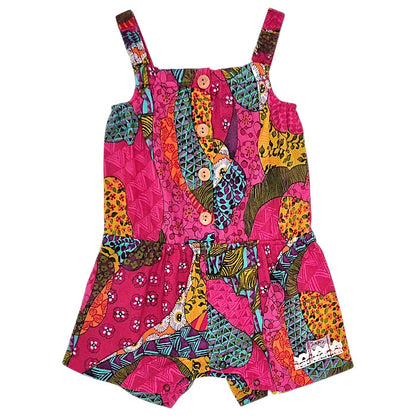 Combishort bébé fille IKKS Junior, multicolore à bretelles, taille 12 mois, seconde main premium, vue de face