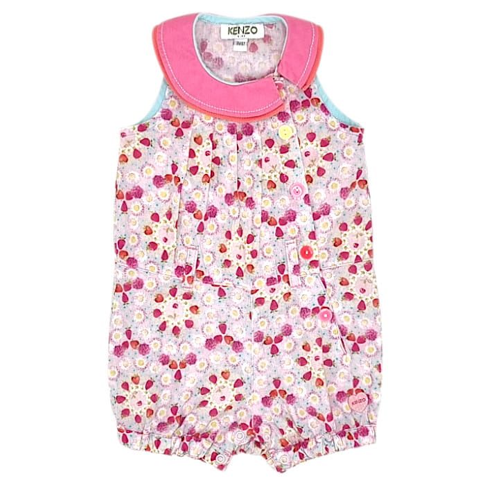 Combishort bébé fille multicolore à collerette, taille 6 mois, marque Kenzo - seconde main luxe