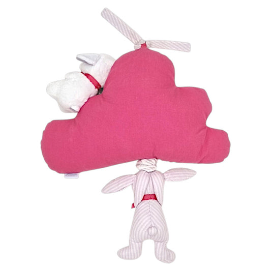 Coussin musical bébé blanc/rose  Jacadi, vue de dos, fille TU