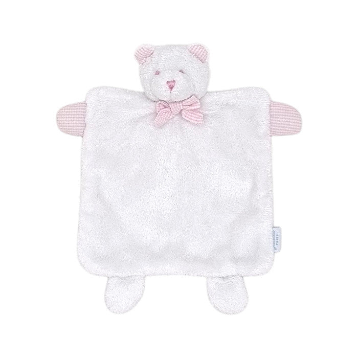 Doudou bébé fille Jacadi, blanc/rose plat ourson, taille taille unique, seconde main haut de gamme, vue de face
