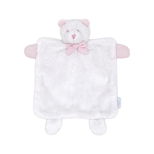 Doudou bébé fille Jacadi, blanc/rose plat ourson, taille taille unique, seconde main haut de gamme, vue de face