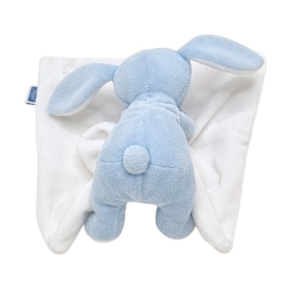 Doudou bébé bleu lapin en velours Jacadi, vue de dos, garçon TU