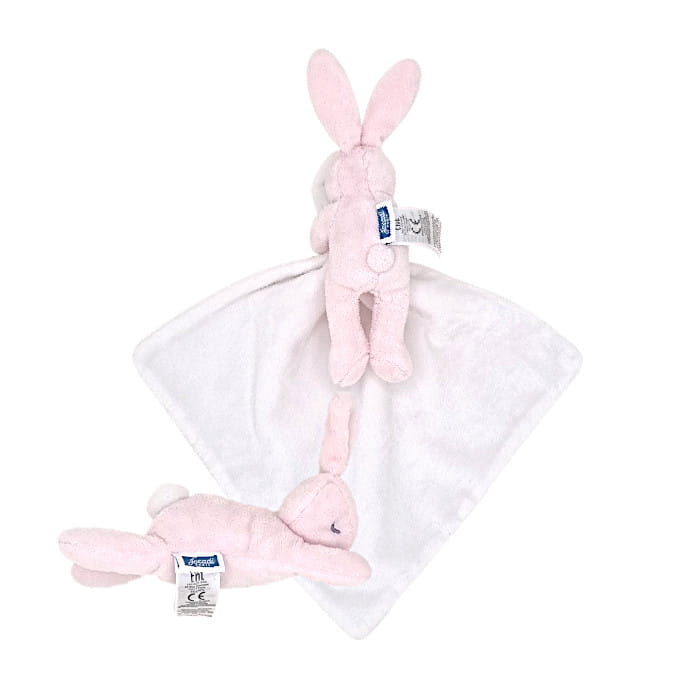 Doudou peluche lapin rose, Jacadi, bébé fille, vue de dos, puériculture de seconde main en excellent état