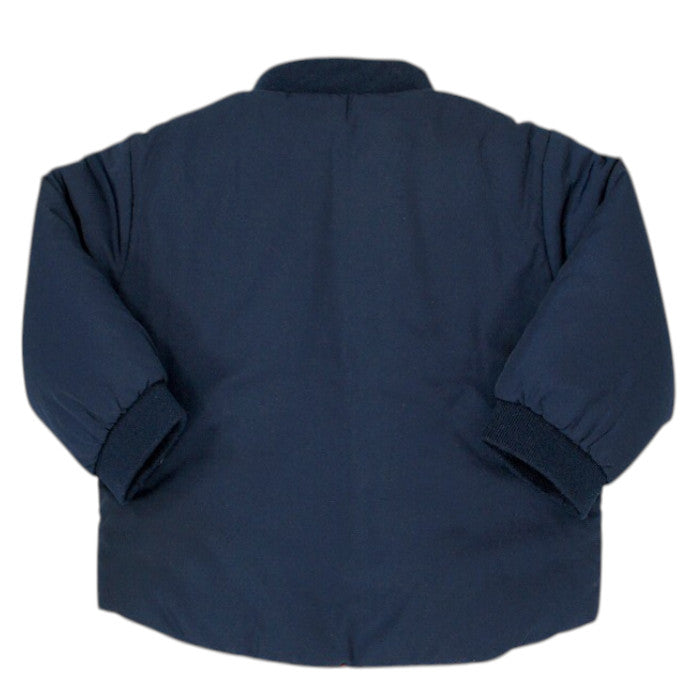 Doudoune bébé garçon Jacadi, marine/rouge réversible, taille 12 mois, seconde main haut de gamme, vue de face