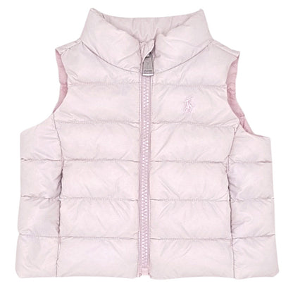 Doudoune sans manches bébé fille Ralph Lauren, rose pâle , taille 3 mois, seconde main luxe, vue de face