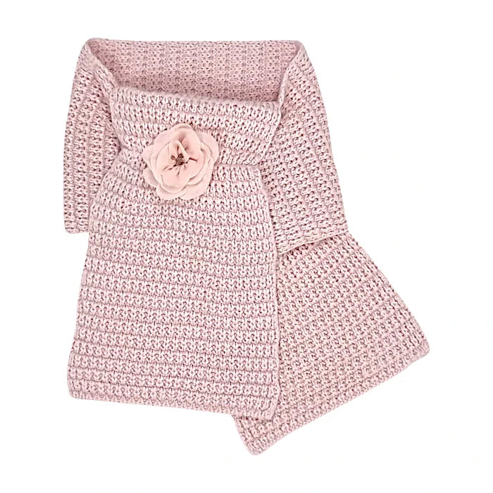 Echarpe bébé fille rose à fleur, taille 6-12 mois, marque Tartine et Chocolat - seconde main haut de gamme