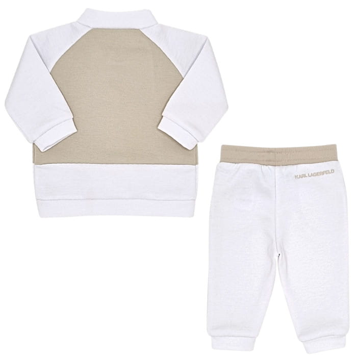 Ensemble jogging blanc, Karl Lagerfeld, fille 3 mois, vue de dos, vêtement bébé de créateur