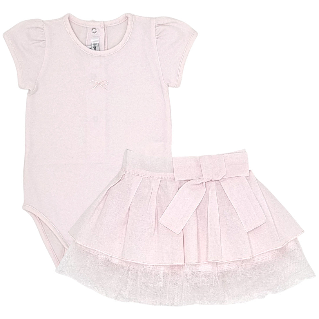 Ensemble bébé fille Repetto, rose body et jupe, taille 6 mois, seconde main premium, vue de face