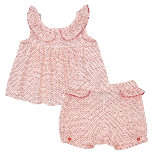 Ensemble bébé fille Tartine et Chocolat, orange blouse et bloomer, taille 6 mois, seconde main haut de gamme, vue de face