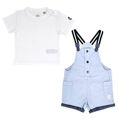 Ensemble bébé garçon Timberland Kids, t-shirt et salopette, taille 6 mois, seconde main premium, vue de face