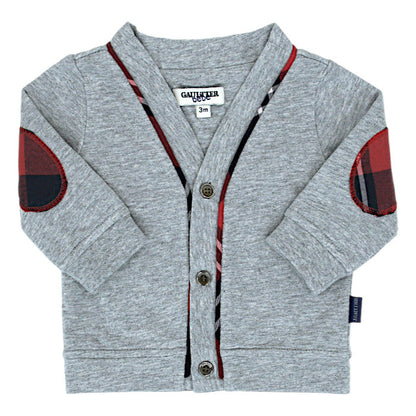 Gilet bébé garçon gris encolure V, taille 3 mois, marque Jean-Paul Gaultier - seconde main luxe