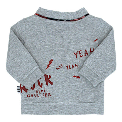 Gilet bébé garçon Jean-Paul Gaultier 3 mois, gris, manches longues avec coudières