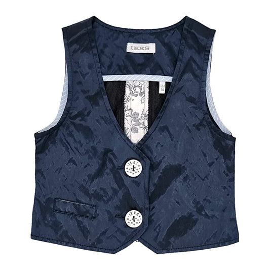 Gilet sans manches bébé garçon bleu en tissu satiné, taille 12 mois, marque IKKS - seconde main premium