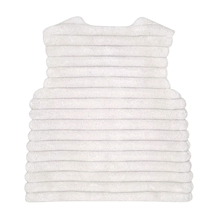 Gilet sans manches bébé fille Lili Gaufrette 18 mois, écru, en fourrure synthétique
