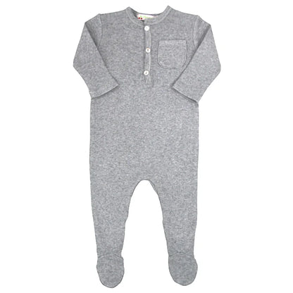 Grenouillère bébé mixte gris en coton, taille 1 mois, marque Bonpoint - seconde main haut de gamme