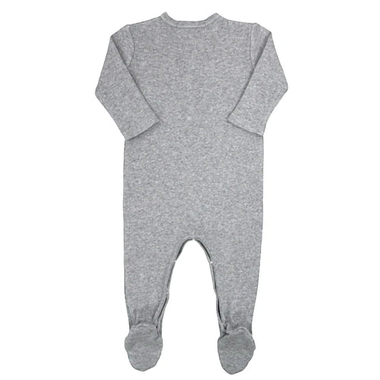 Grenouillère bébé mixte Bonpoint 1 mois, gris, en jersey côtelé