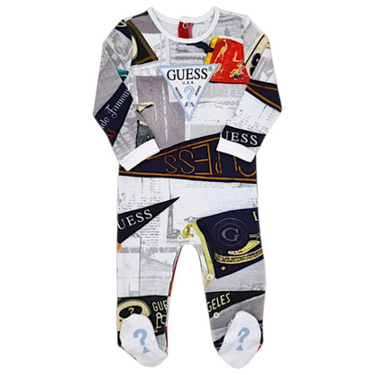 Grenouillère bébé garçon Guess Baby, multicolore en coton bio, taille 3-6 mois, seconde main premium, vue de face