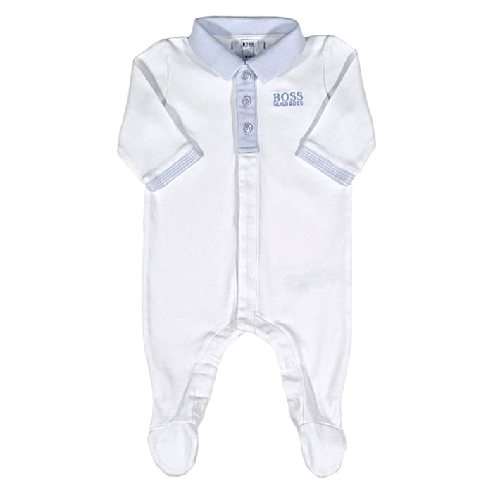 Grenouillère bébé de marque Hugo Boss 1 mois blanche signature - Vêtement seconde main