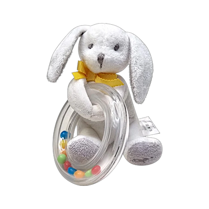 Hochet bébé mixte blanc anneau lapin, taille unique, marque Jacadi - seconde main haut de gamme