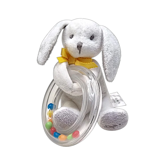 Hochet bébé mixte blanc anneau lapin, taille unique, marque Jacadi - seconde main haut de gamme