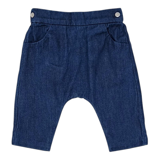 Jean confort bébé mixte Jacadi, bleu, taille 3 mois, seconde main haut de gamme, vue de face