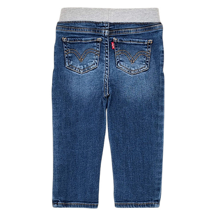 Jean skinny bébé bleu délavé  Levi's, vue de dos, garçon 12 mois