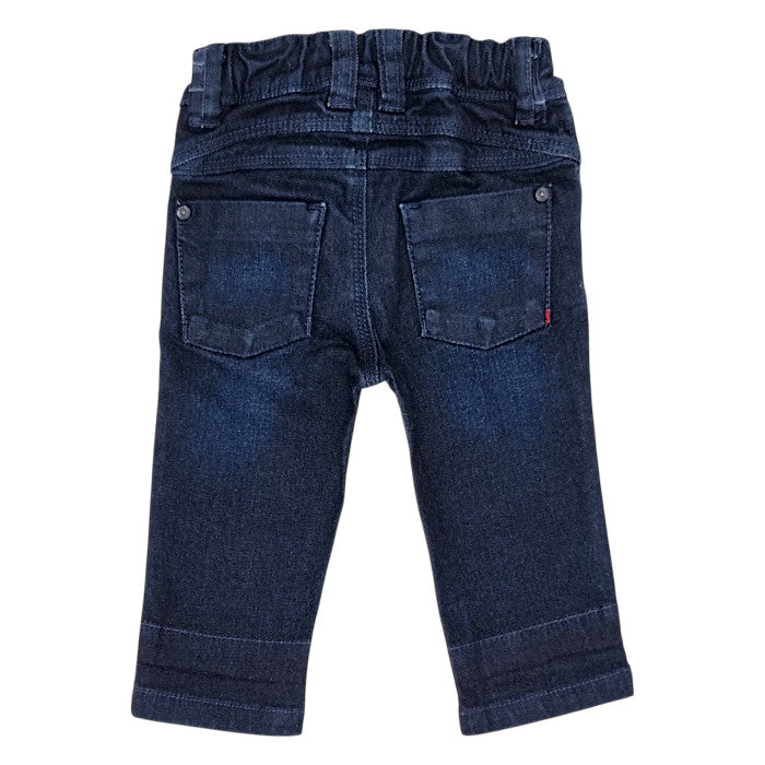 Jean slim bébé bleu brut  Boss, vue de dos, garçon 6 mois